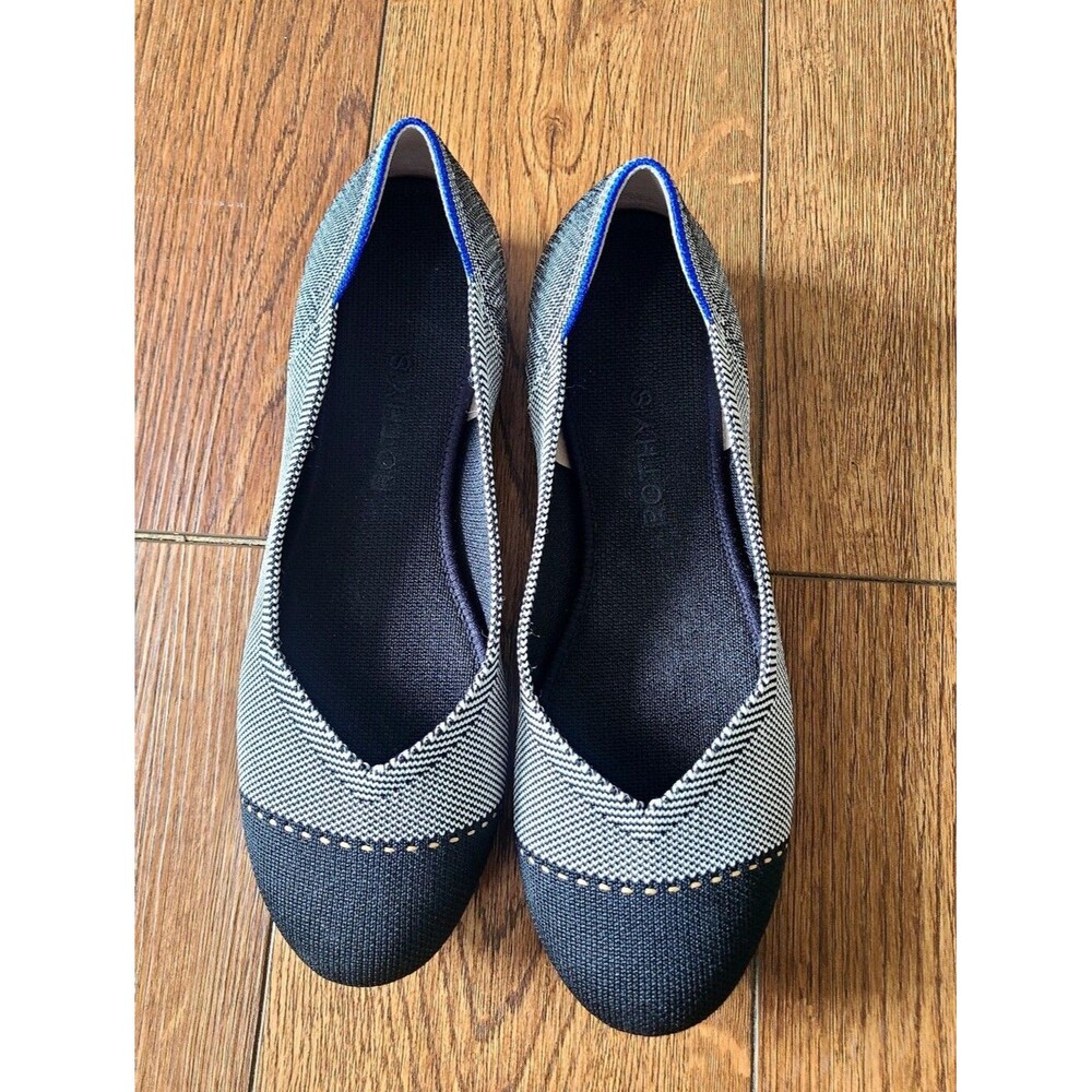 Rothy's The Flat Grey Mist Cap Toe Knit Ballet Flats Women's Size 8